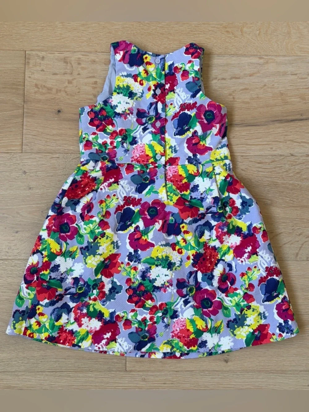 Janie and Jack Girls Size 6 Floral Dress Colorful Cotton Lined Party Easter *U6